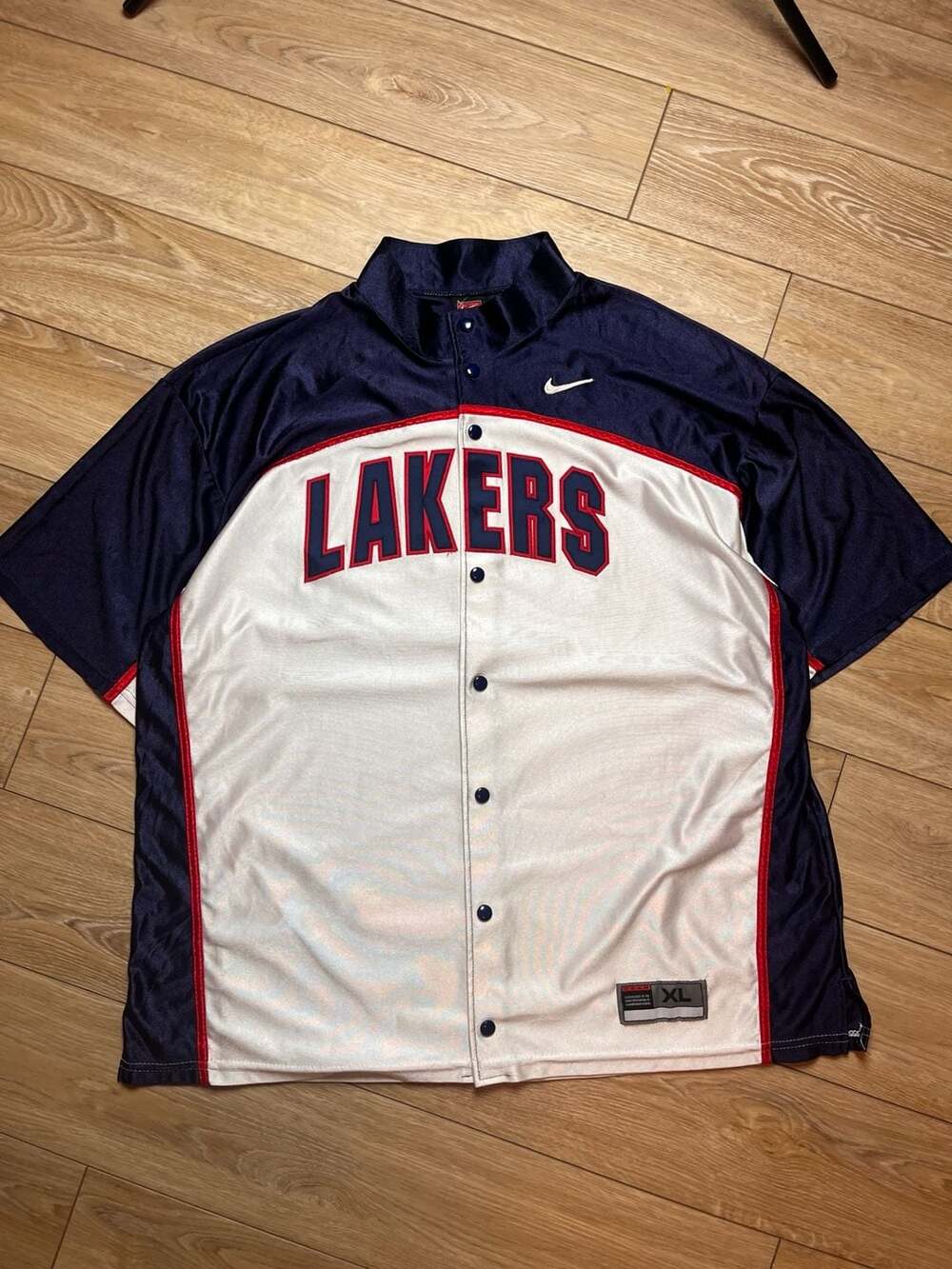 Vintage 90s Nike Team NBA Los Angeles Lakers Shooting Shirt Warm-Up Jersey XL